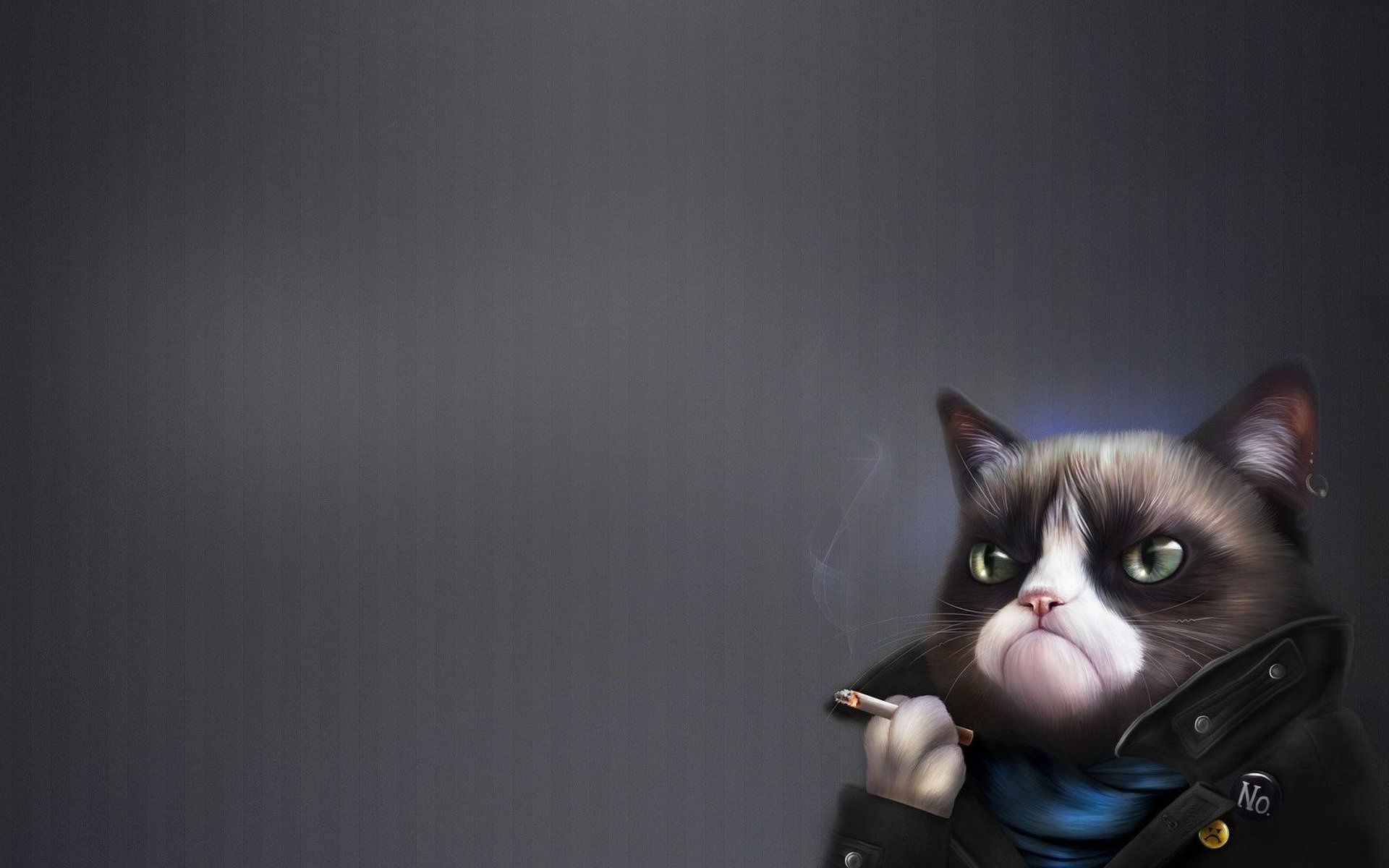 1920x1200 Wallpaper cat, cat, style, background, smoke, minimalism, art, cigarette for mobile and desktop, section минимализм, resolution 1920x1200