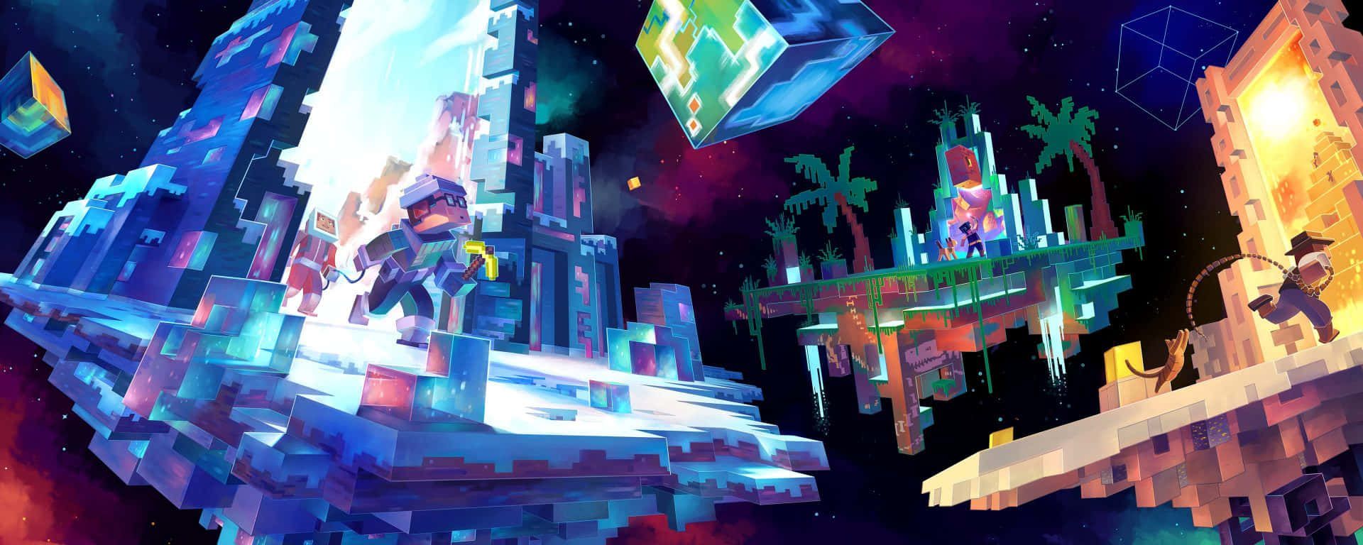 1920x768 Download Stunning Minecraft Fan Art Illustration Wallpaper