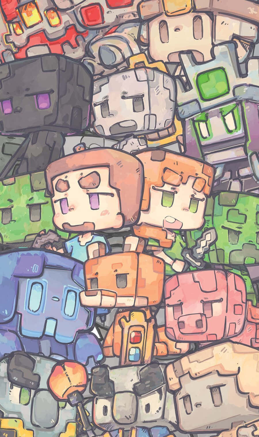 900x1519 Download Captivating Minecraft Fan Art: Wallpaper