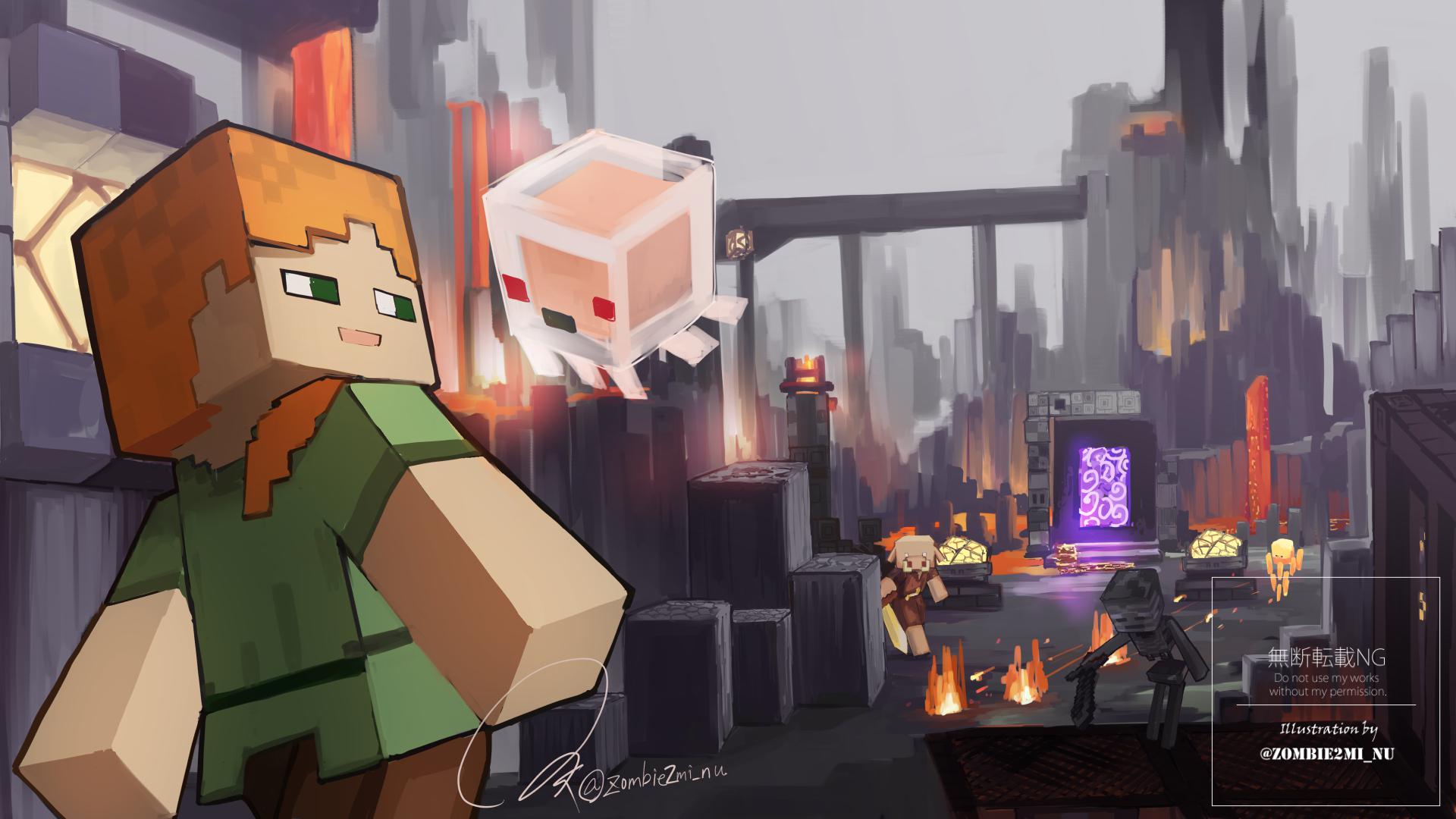 1920x1080 I Drew A Minecraft Dungeons Fan Art Series Of The New Nether World. Travel Memoirs Of The New Nether 11: Basalt Deltas