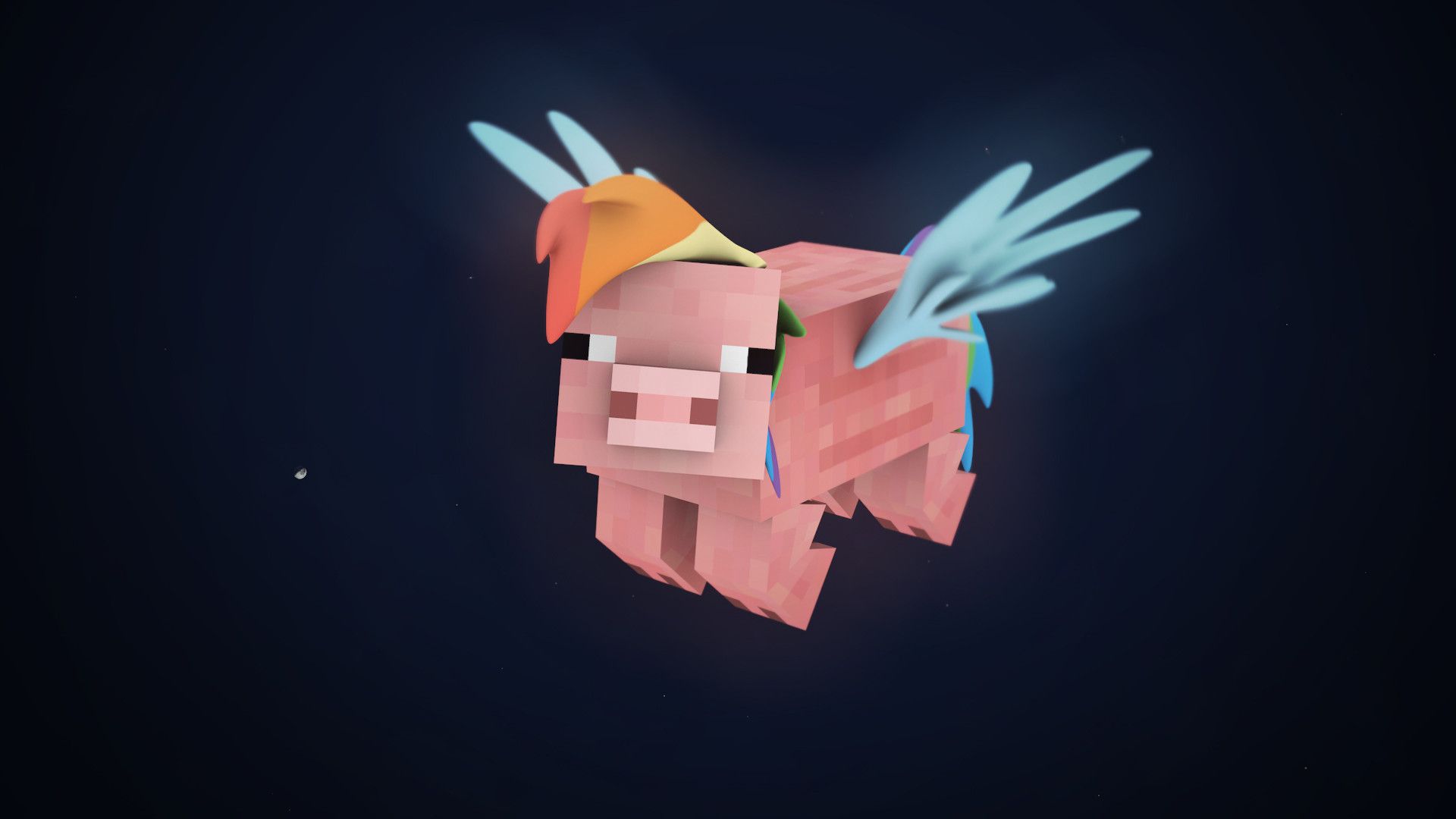 1920x1080 My Little Pony + Minecraft 3D Wallpaper Fan Art