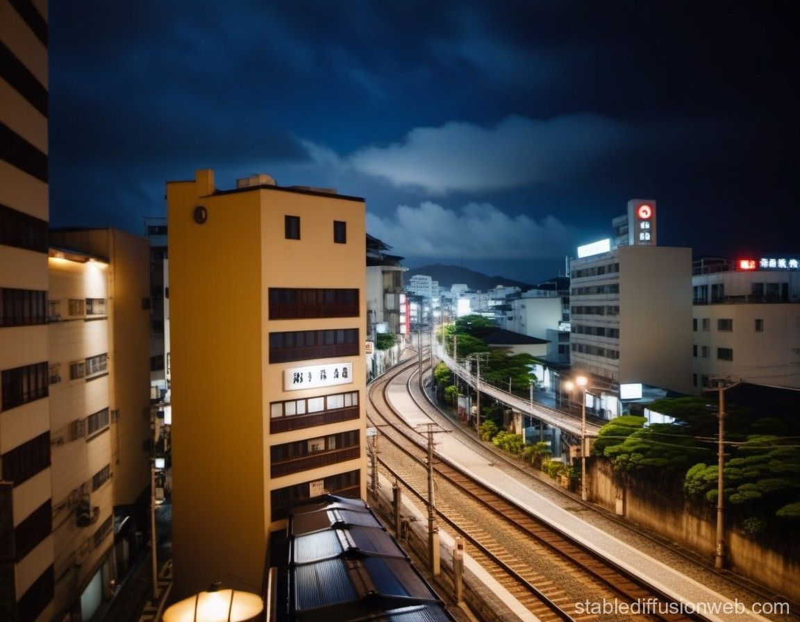 1152x896 Naha, Japan's Downtown Train Tracks. Stable Diffusion 在线