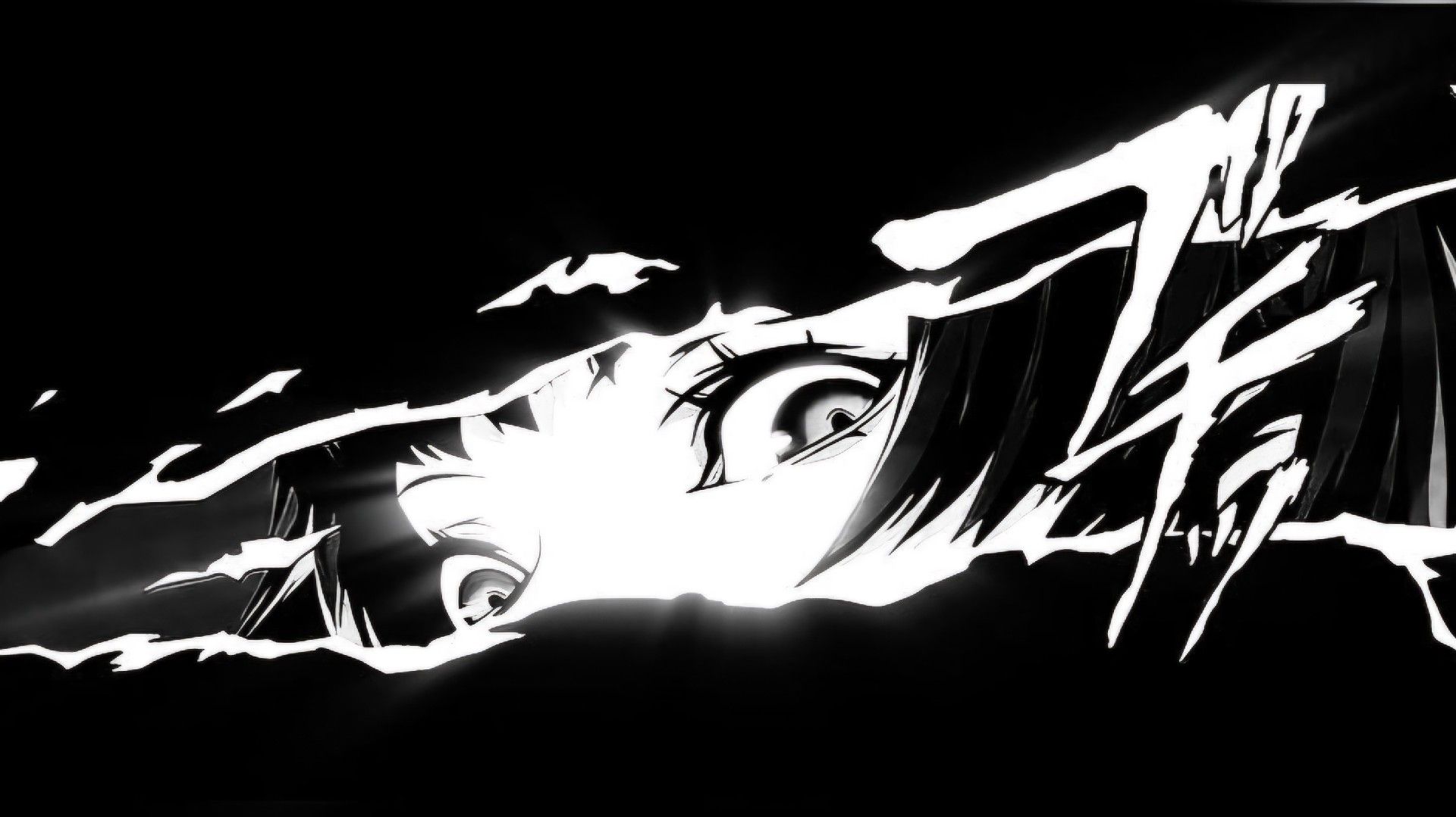 1920x1079 Monochrome Anime Eyes Showcase Intensity and Mystery