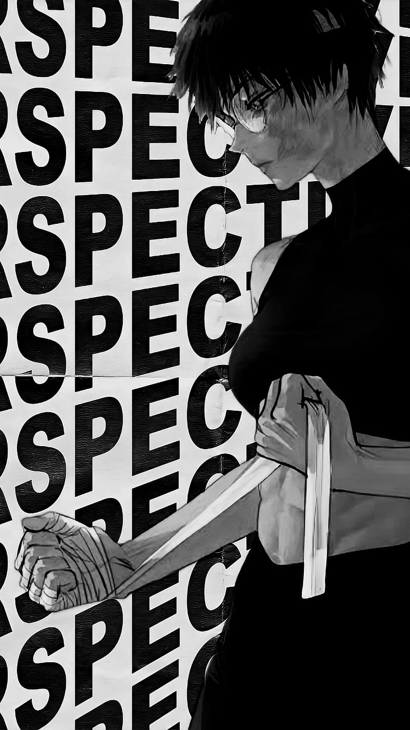 800x1422 Maki Zenin, strong, white, edit, black, jujutsu kaisen, black and white, anime, HD phone wallpaper