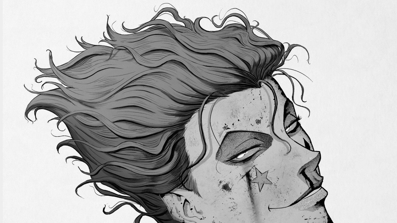1280x720 Hunter x Hunter Hisoka Morow Black And White Photo HD Anime Wallpaper