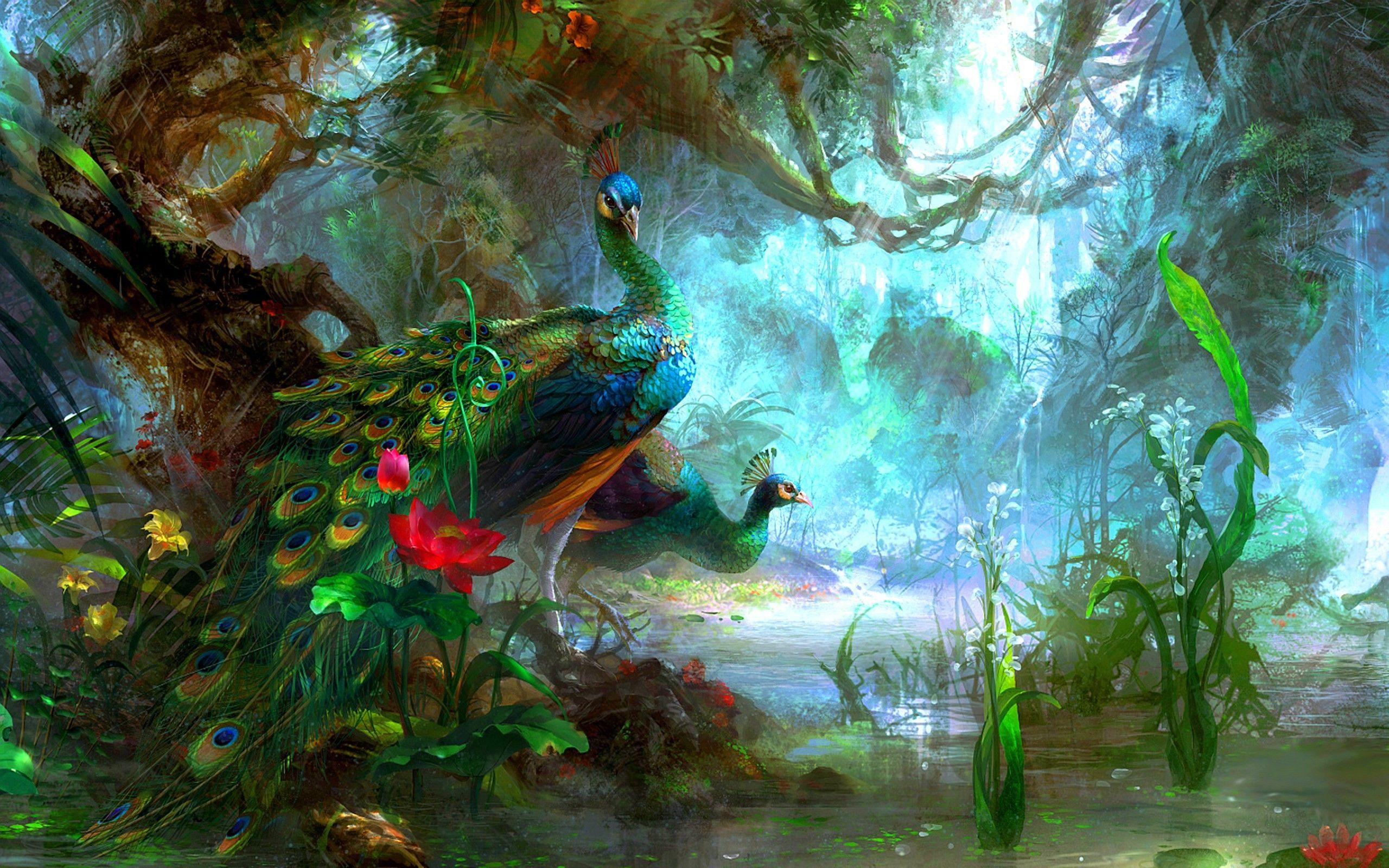 2560x1600 Birds Jungle Wallpaper