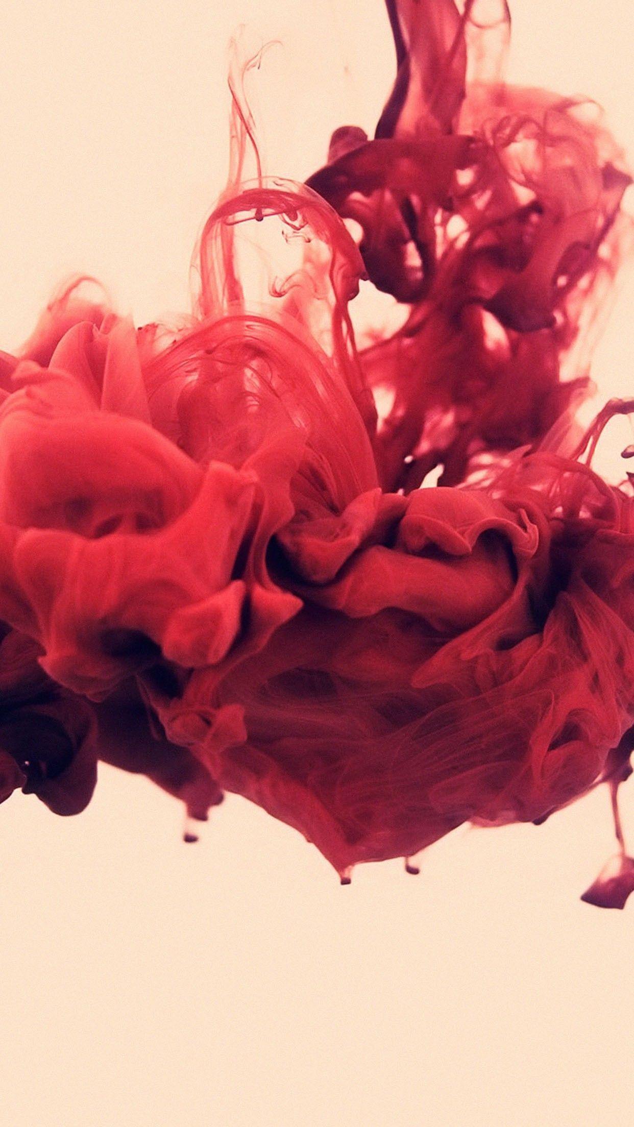 1242x2208 Abstract Red Smoke Cloud Shapes Heart Smartphone Wallpaper