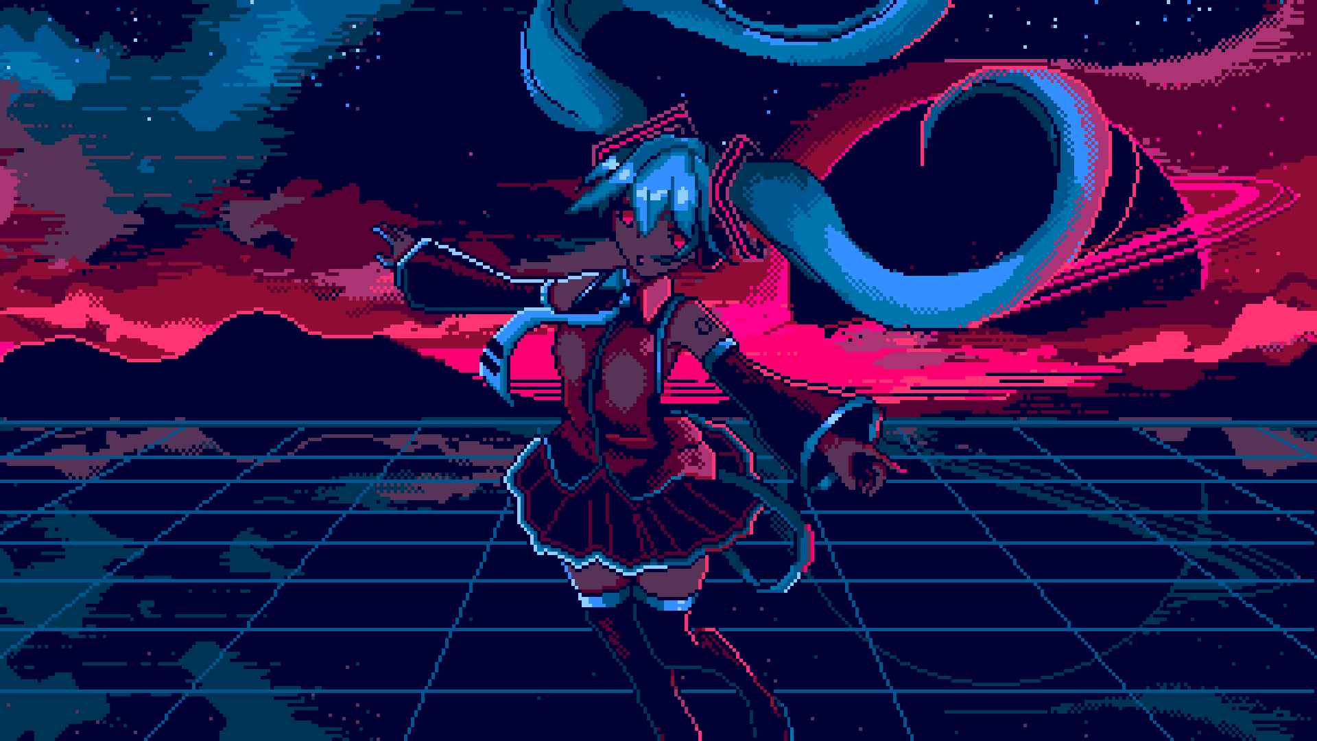 1920x1080 Mega Drive Miku Animation Loops