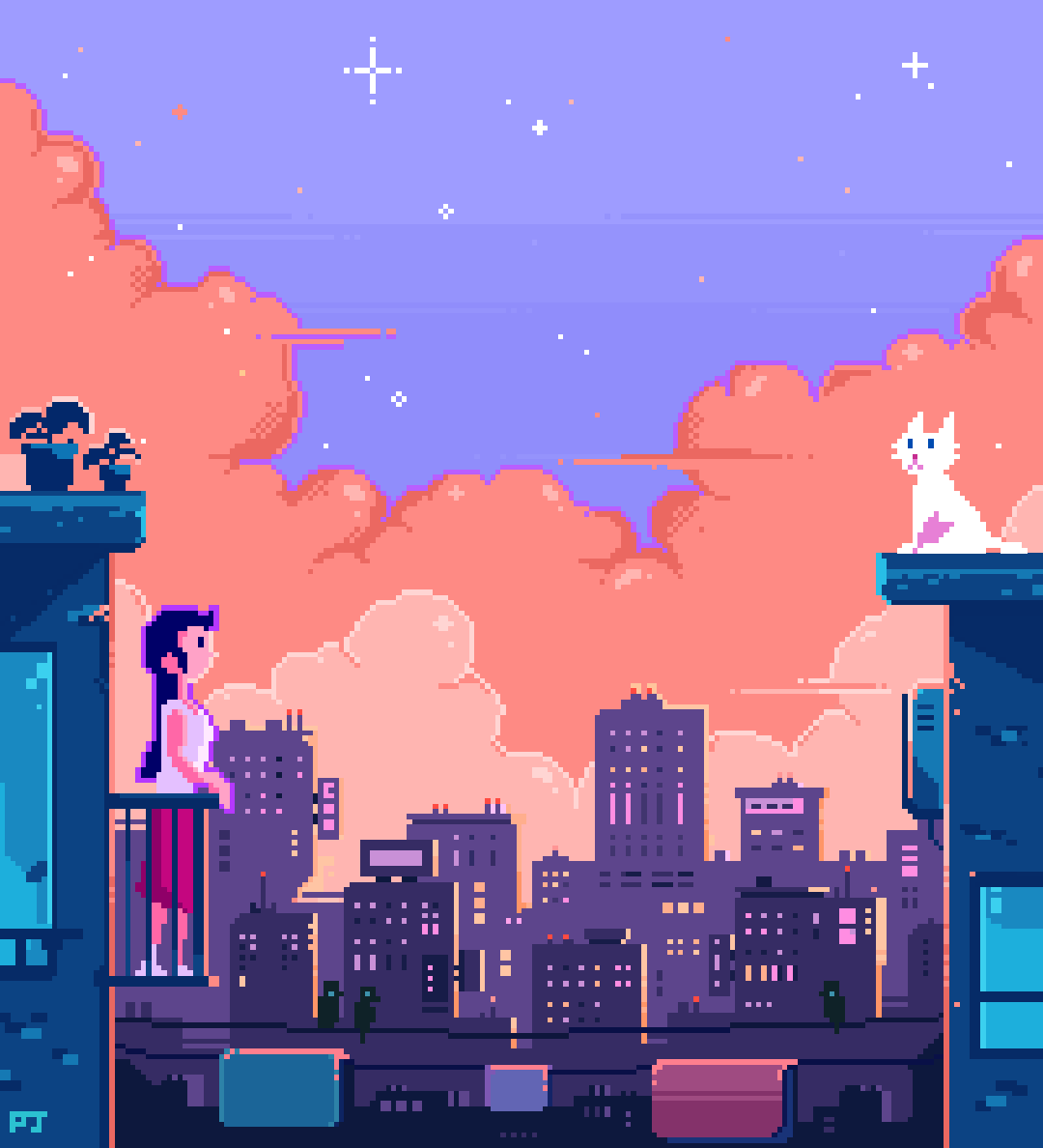 1080x1188 Thinking of You Gif by Pixel Jeff.. IG