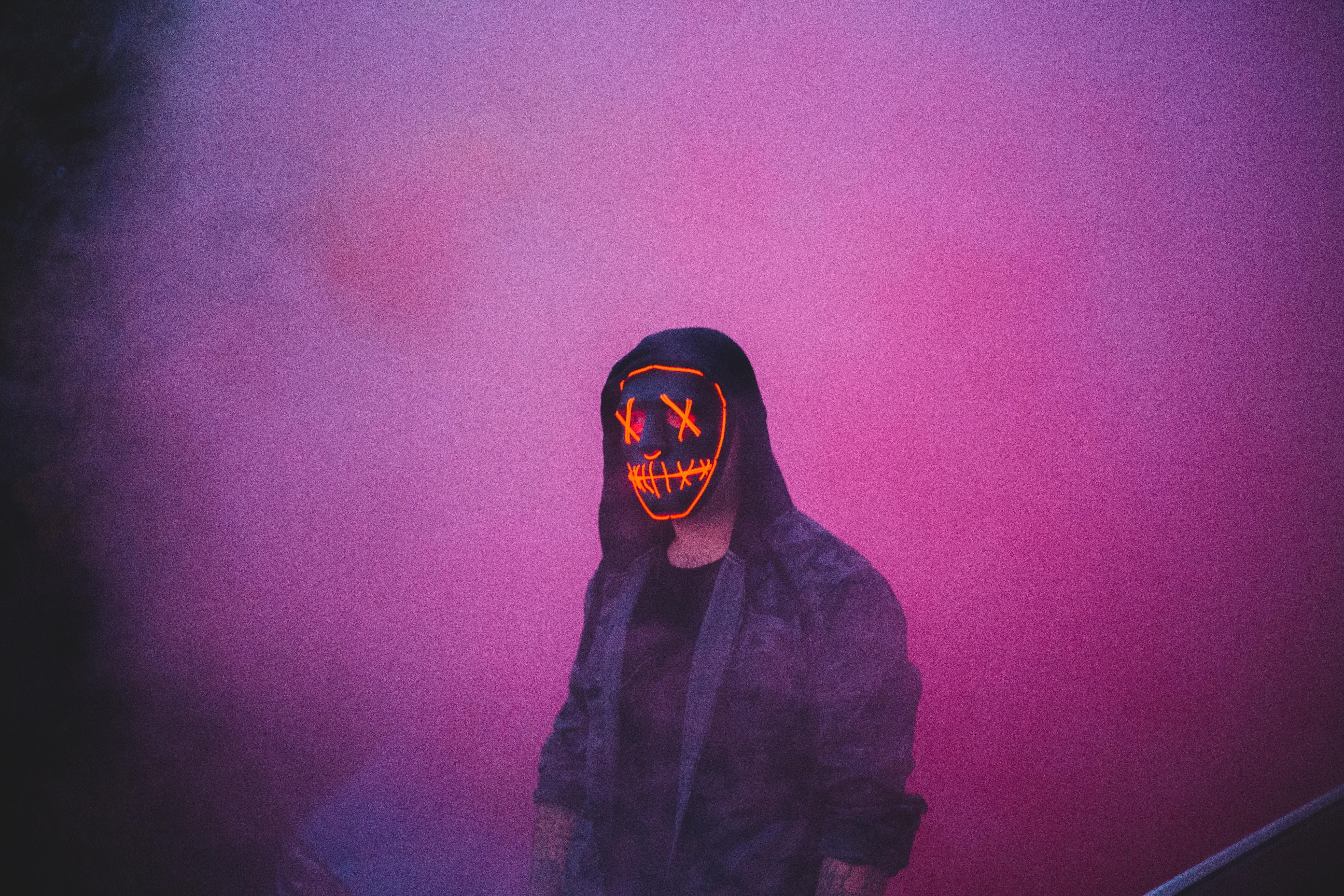5472x3648 wallpaper silhouette, mask, hood, smoke, cloud HD : Widescreen