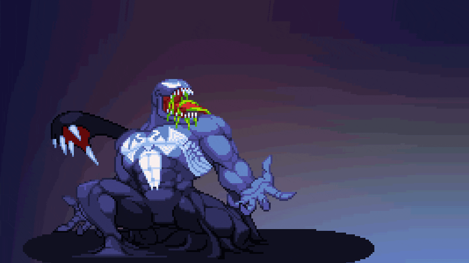 1536x864 Marvel Scary Venom Pixel GIF Desktop Wallpaper
