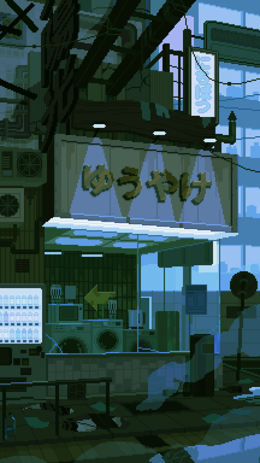 864x1536 Pixel Art Anime Green Wallpaper