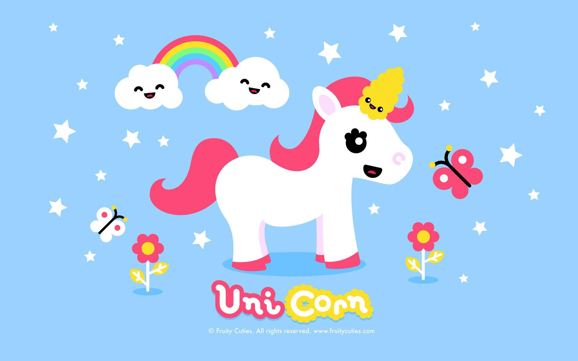1920x1200 Fruity Cuties Hình nền - Phim hoạt hình dễ thương Unicorn - 1920x1200