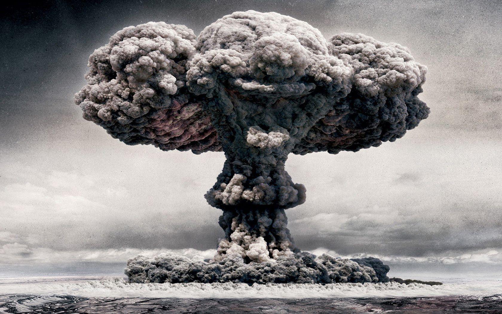 1680x1050 clouds, explosions, nuclear, smoke, clowns, destruction wallpaper