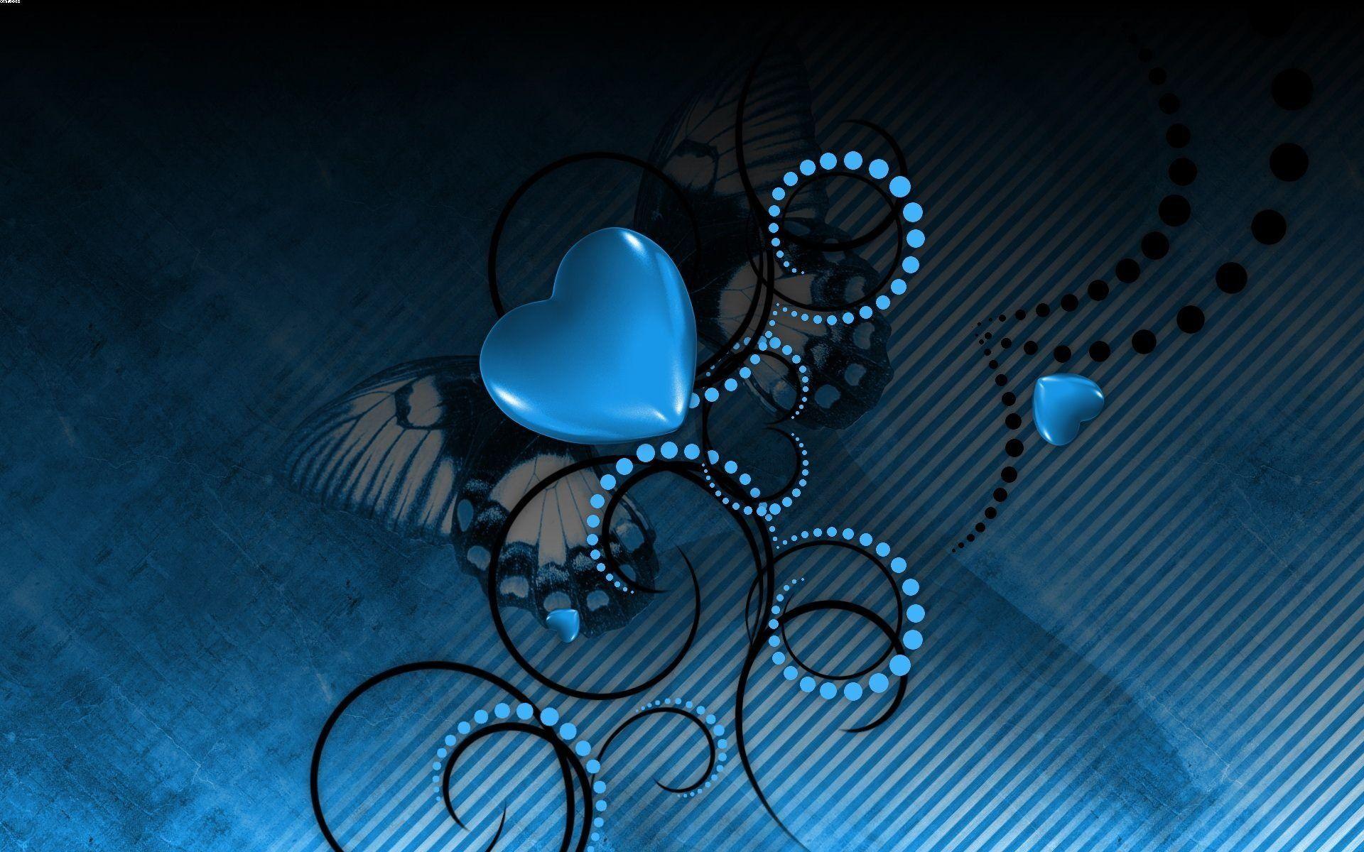 1920x1200 Blue Hearts HD Wallpaper