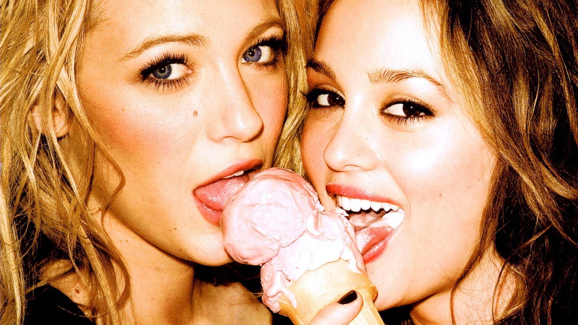 1920x1080 Download Gossip Girl Serena And Blair Ice Cream Wallpaper