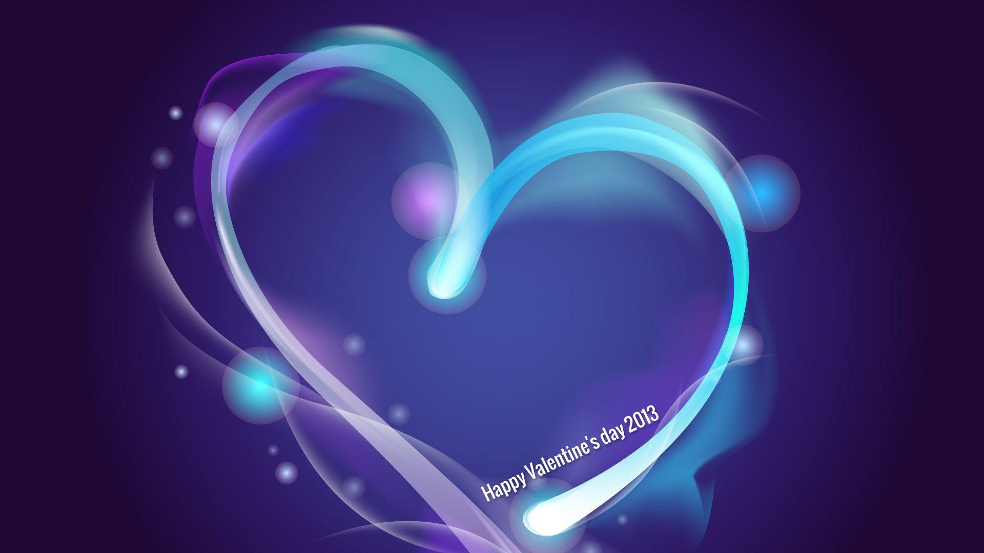 1920x1080 Wallpaper Valentines Day Heart Abstract Purple And Blue