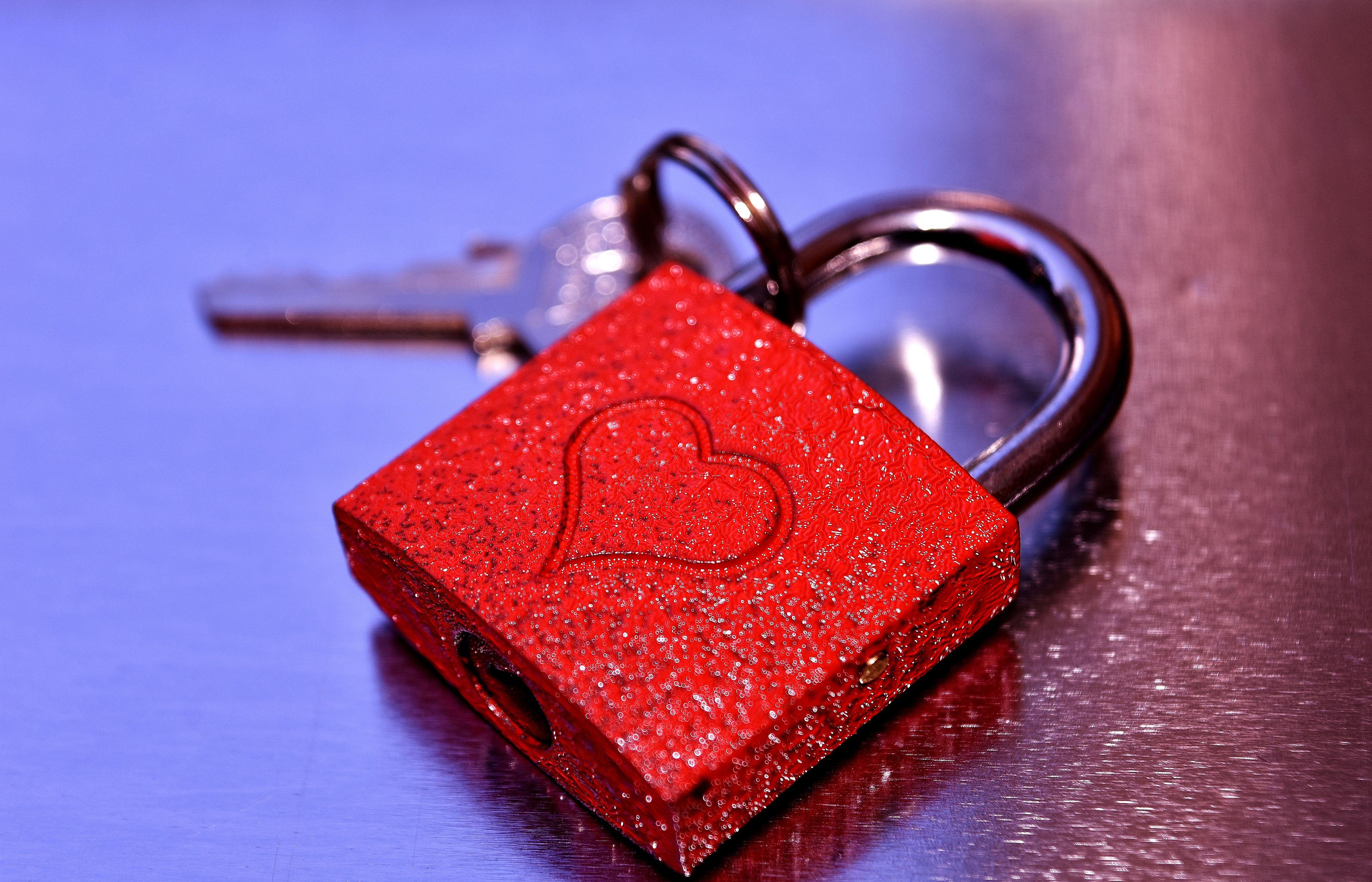 4000x2572 #Lock, #Key, K, #Love heart