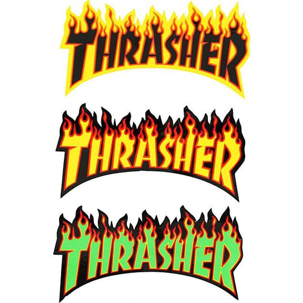 1000x1000 Thrasher - Hình dán lớn Logo ngọn lửa