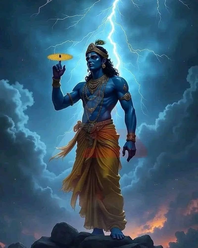 800x1000 Samriddhi Chakra Dhari shri Krishna Wallpaper Fully Waterproof Vinyl Poster for Home Decoration, Office, Gym College Wall decoration Painting (12 inch X 18 inch) : Amazon.in: Home & Kitchen