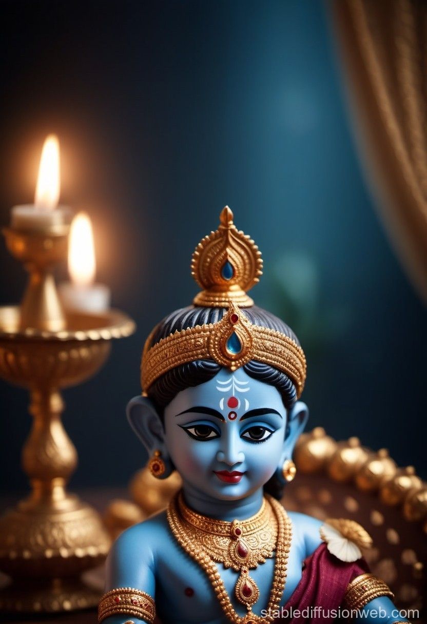 832x1216 Krishna with Sudarshan Chakra. Stable Diffusion Online