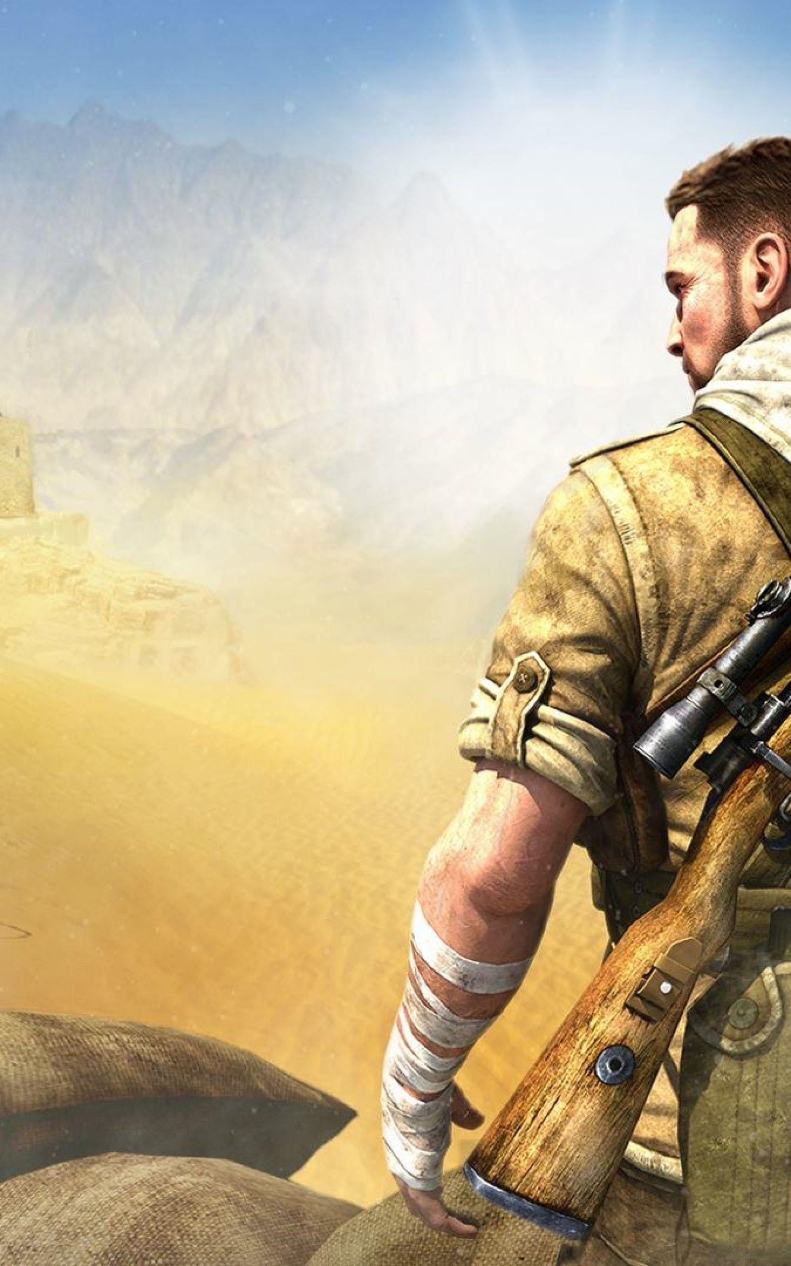 1600x2560 Download 1600x2560 Sniper Elite Soldier, Sniper, Desert