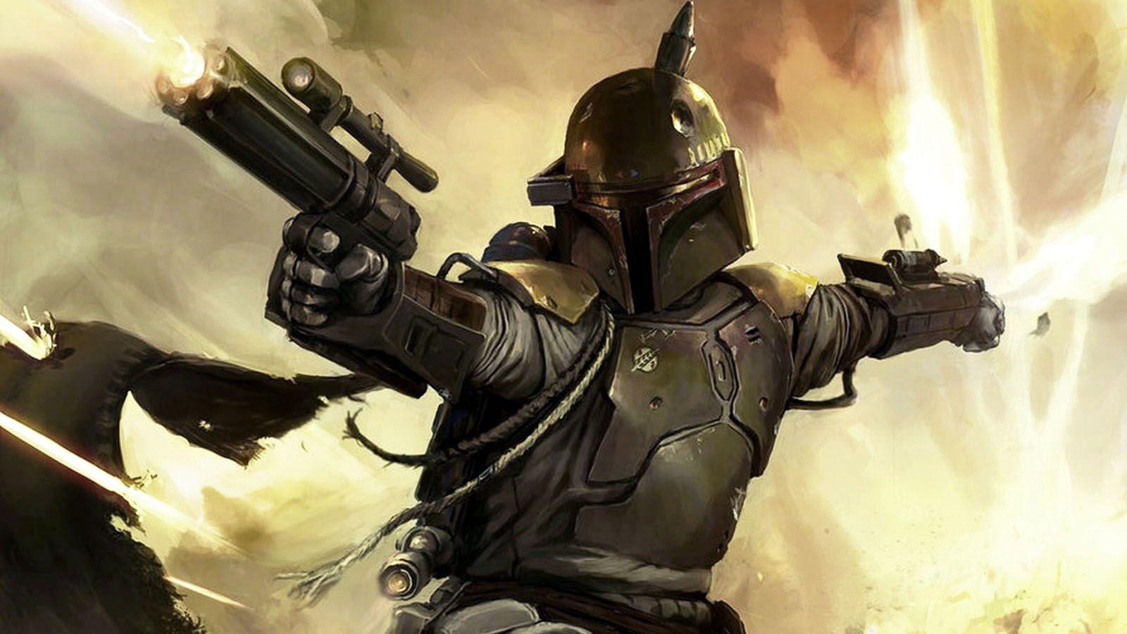 1600x900 Boba Fett Black Wars Bounty Hunter Art Wallpaper