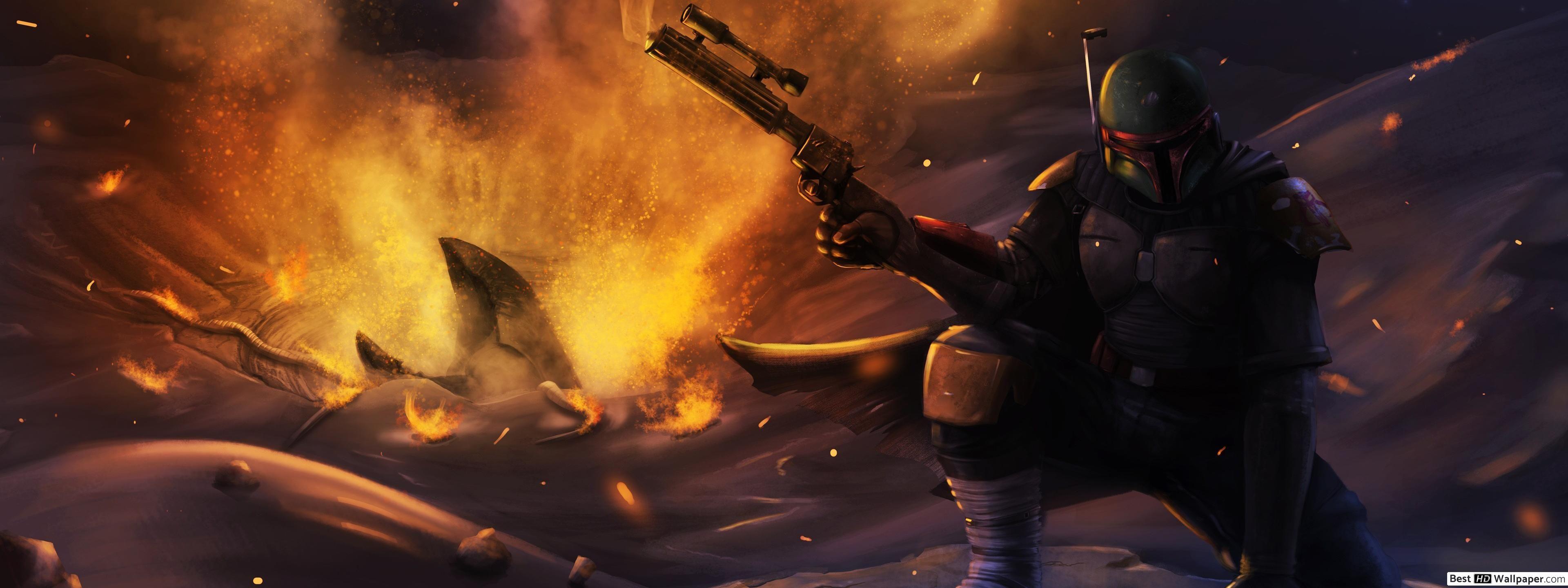 3840x1440 Boba Fett of Star wars HD wallpaper download