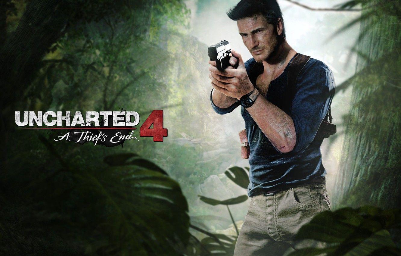 1332x850 Wallpaper gun, male, game, fan art, Nathan Drake, Naughty Dog