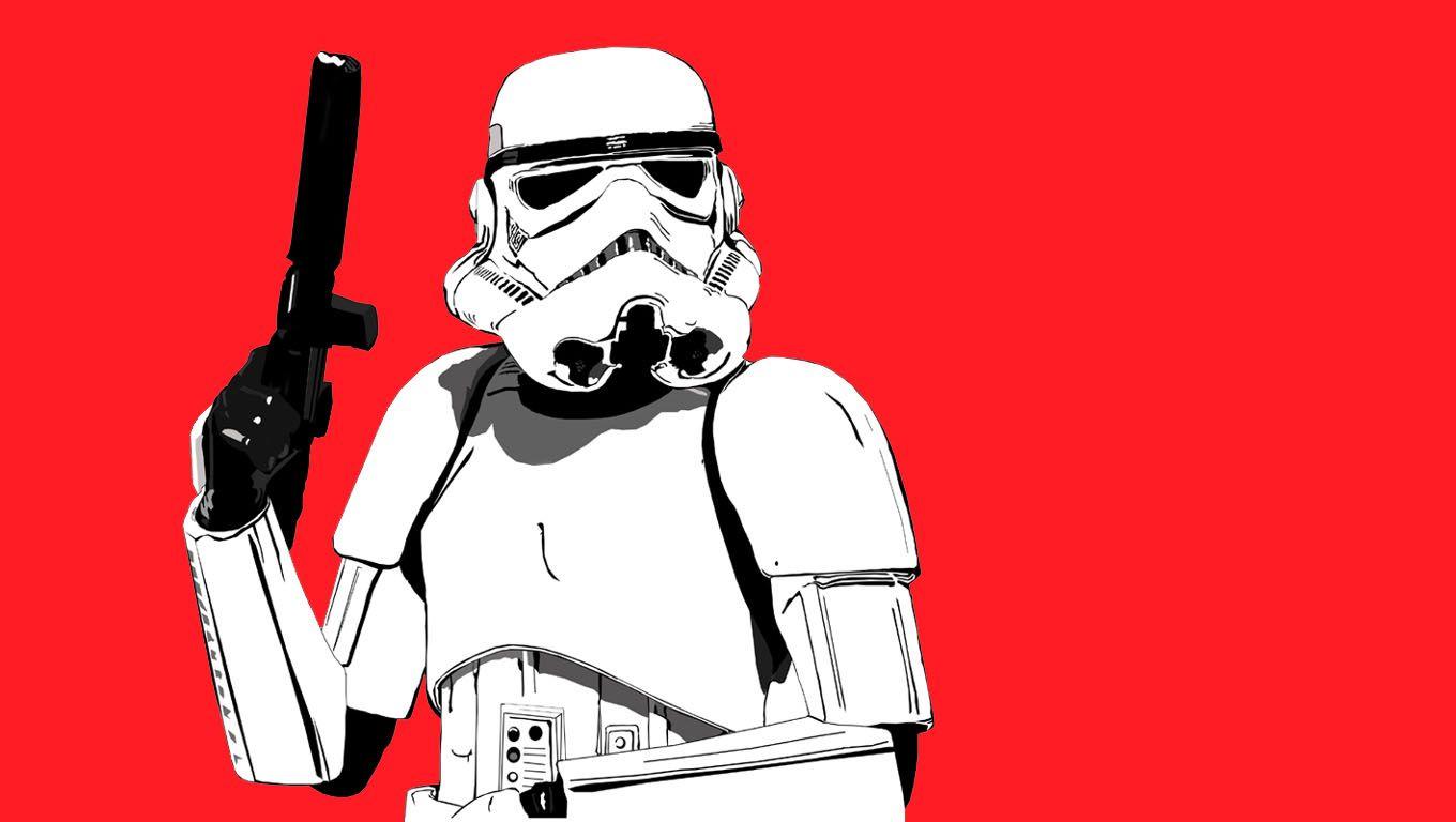 1360x768 Stormtrooper Red Wallpaper and Background Imagex768