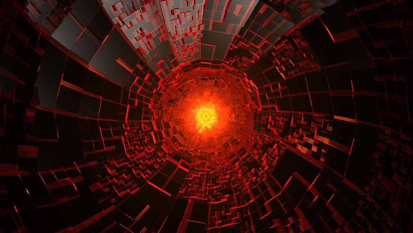 1360x768 Red 3D Wallpaper