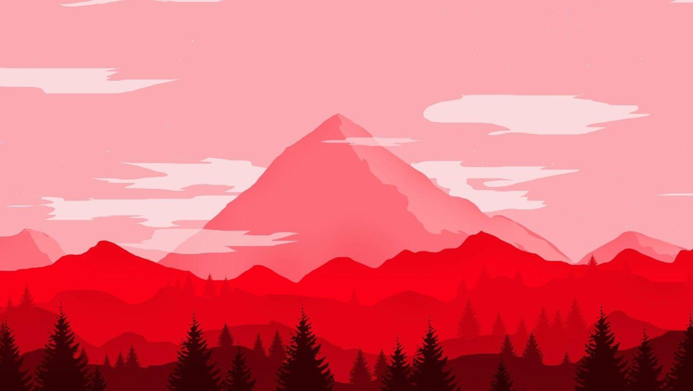 1360x768 Red Mountains Minimalist 4k Laptop HD HD 4k Wallpaper