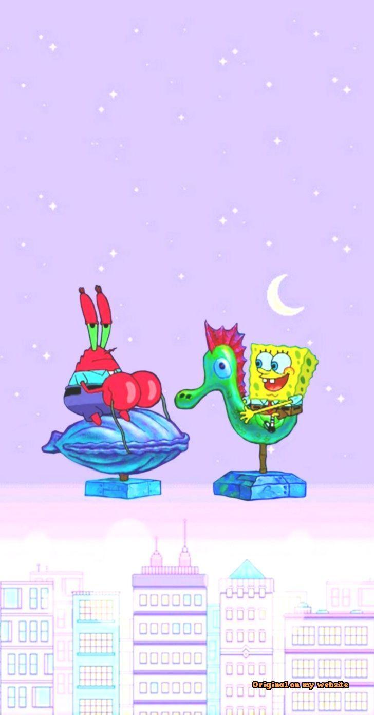 728x1392 Spongebob Aesthetic Desktop Wallpaper