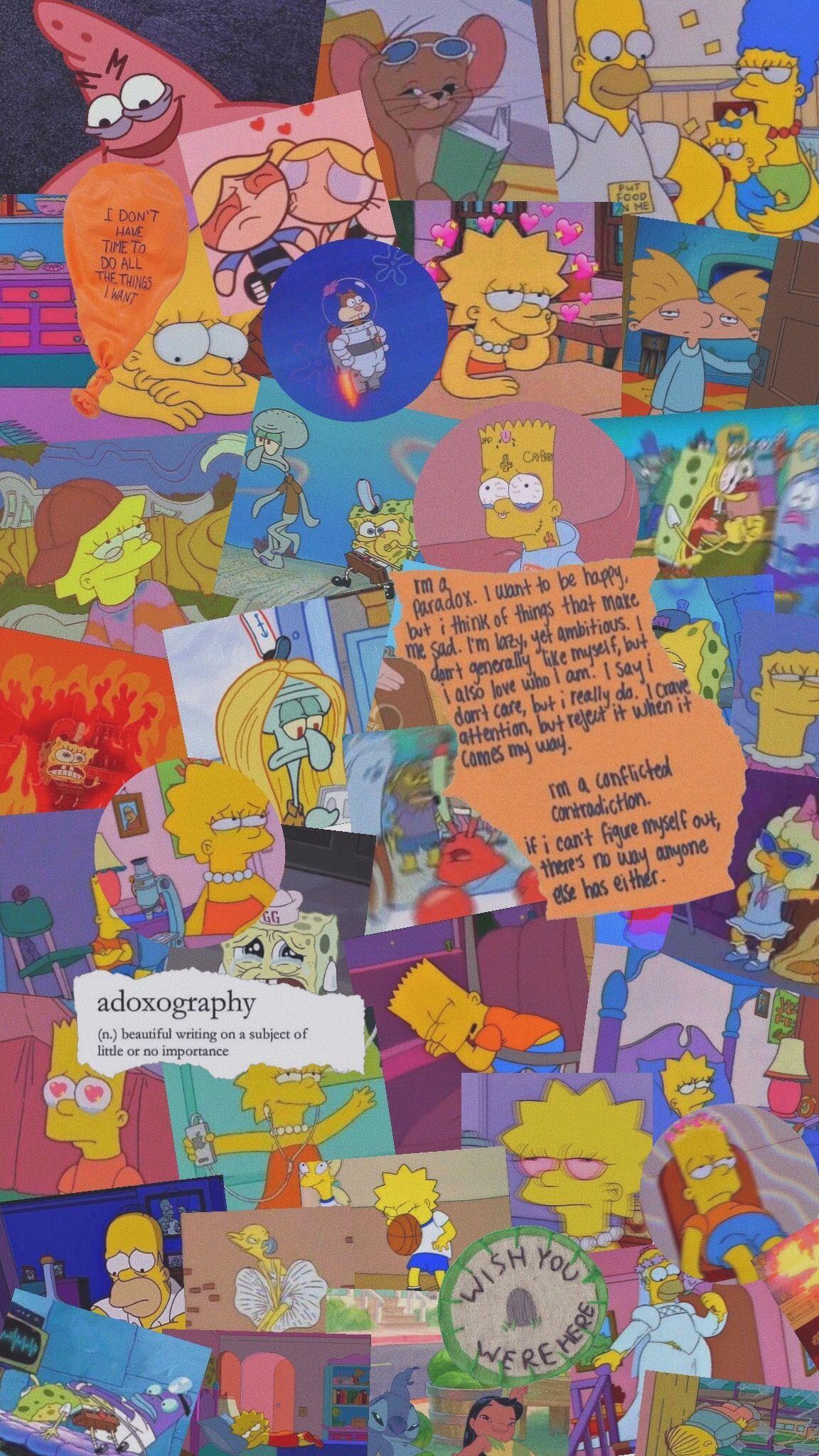1152x2048 Hình nền thẩm mỹ buồn Simpsons - Hình nền HD
