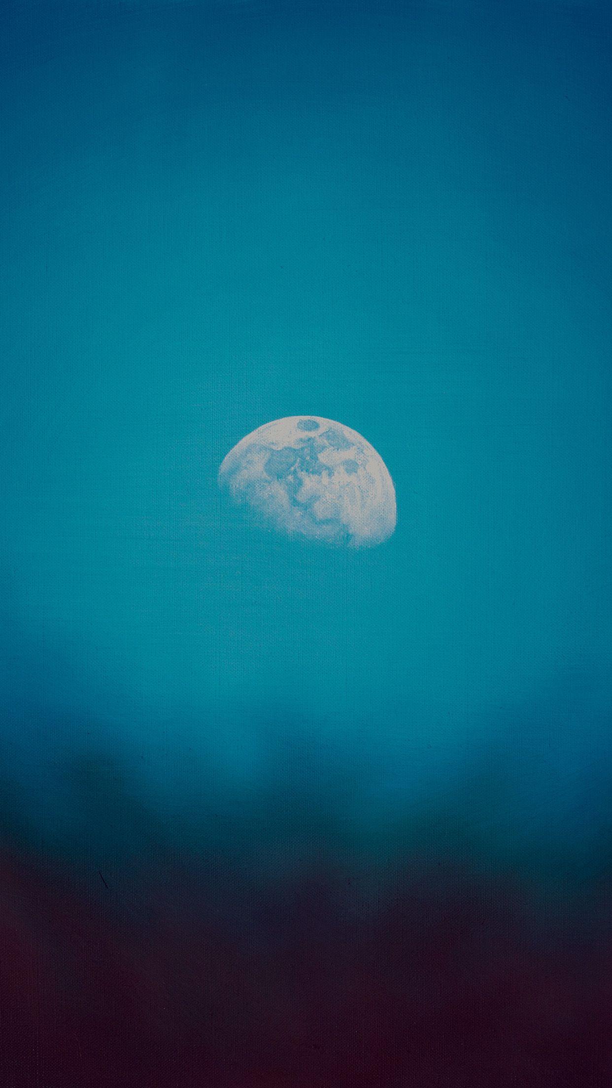 1242x2208 iPhone7 wallpaper. moon rise day nature blue dark night green