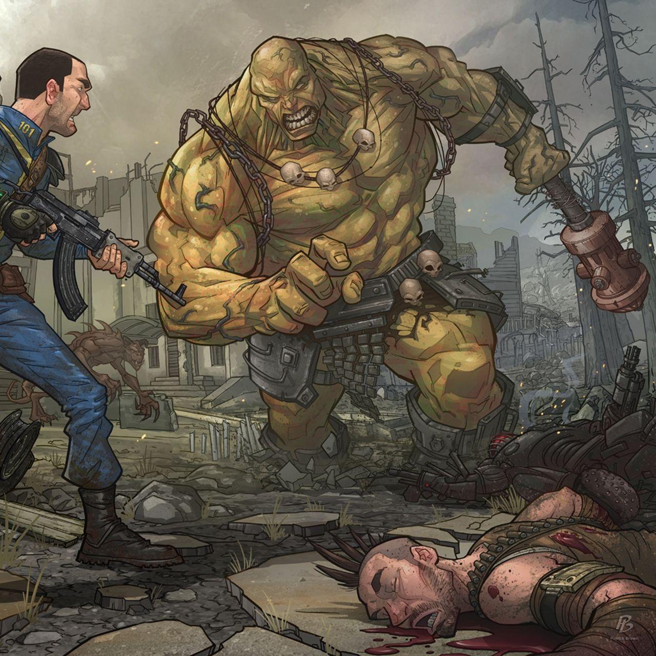 1280x1280 Wallpaper Fallout Super Mutant, Behemoth 76 Super