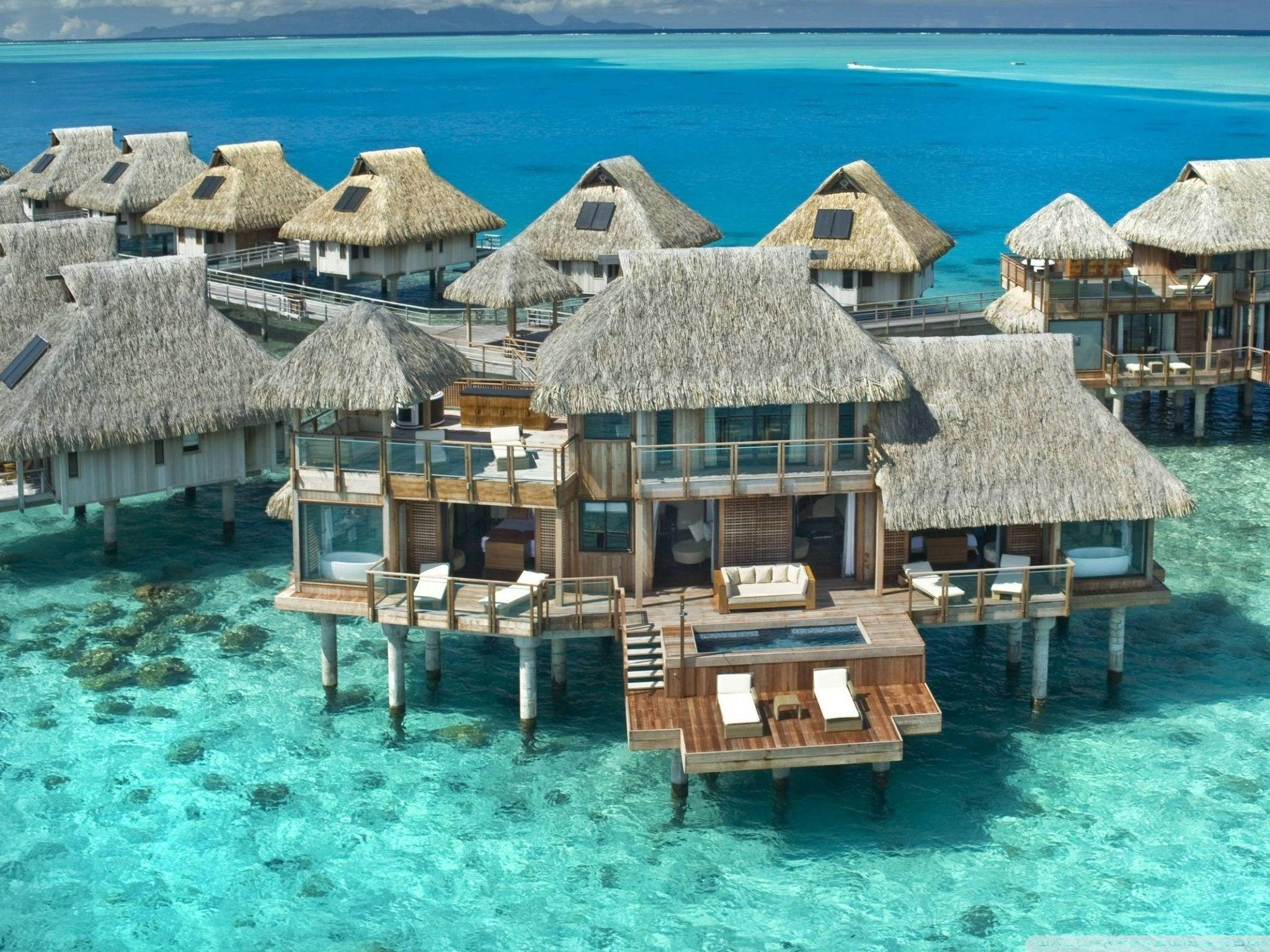 2048x1536 Hilton Bora Bora Nui Resort, French Polynesia ❤ 4K HD Desktop