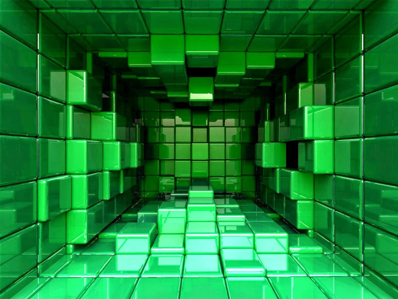 1600x1200 Green cube walls wallpaper HD wallpaper