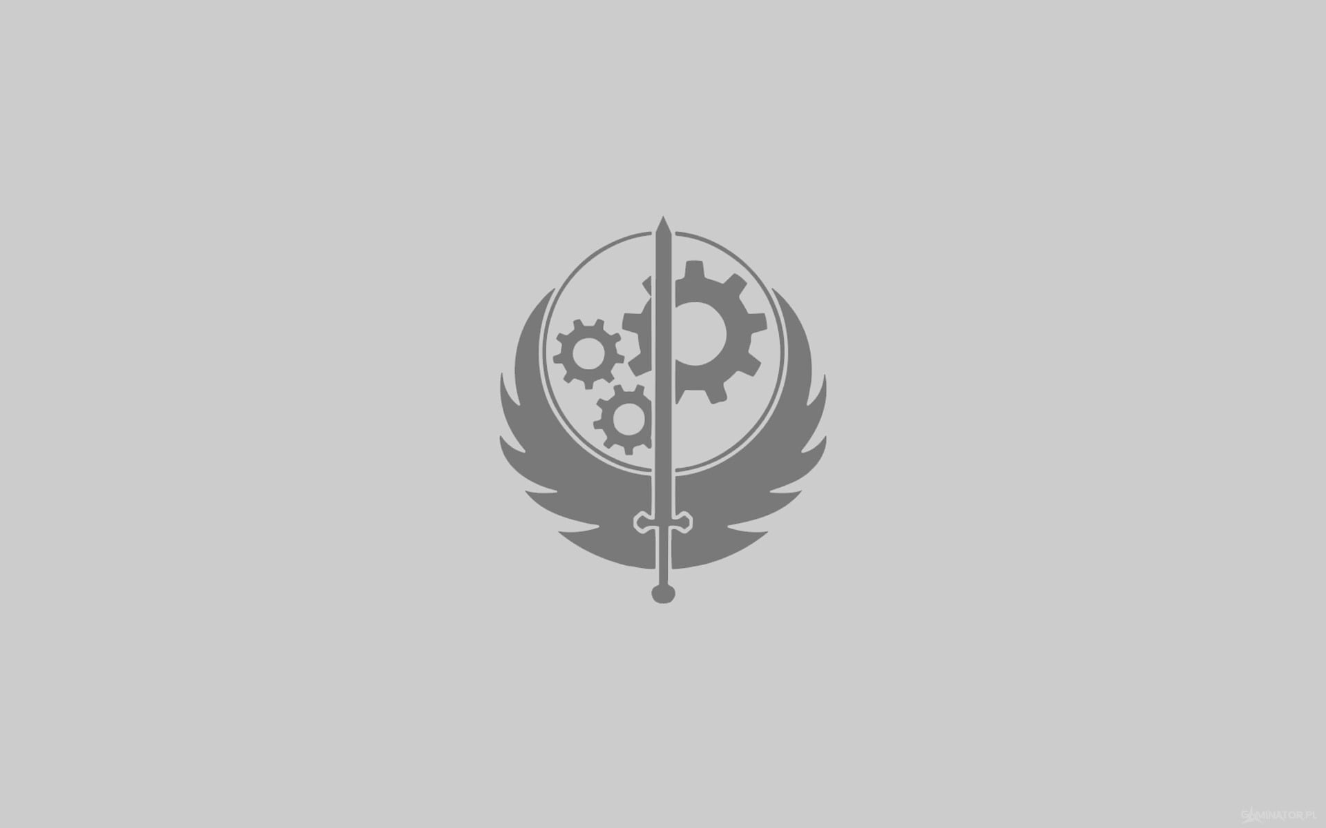 1920x1200 Gray sword logo, simple, simple background, Brotherhood of Steel