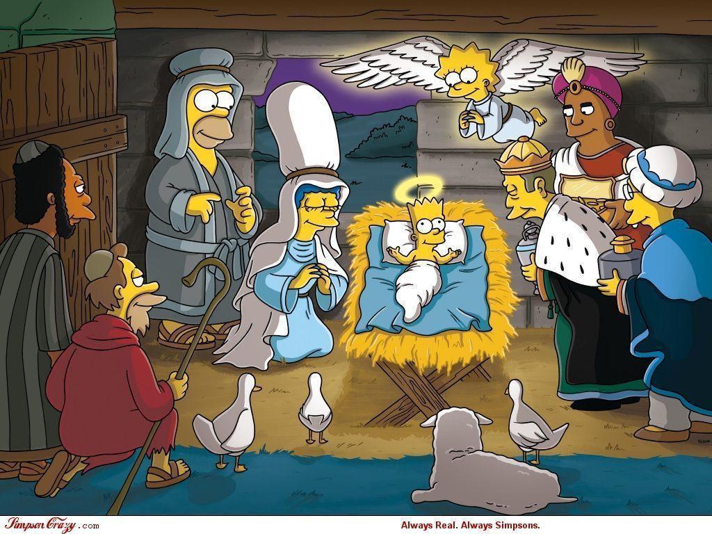 1024x768 Simpsons Christmas Wallpaper