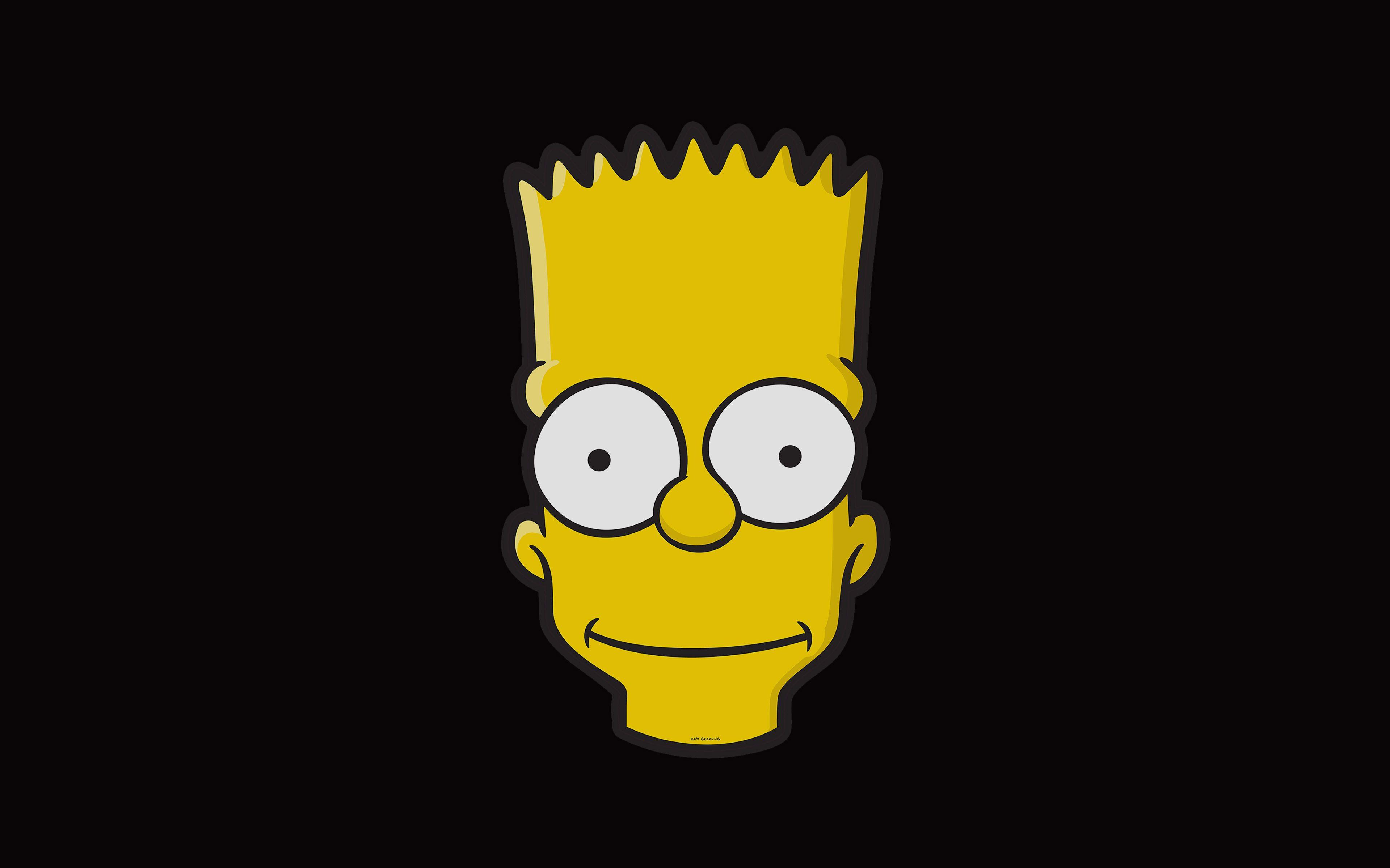 3840x2400 Bart Face Art Illust Dark Simpsons Minimal Simple