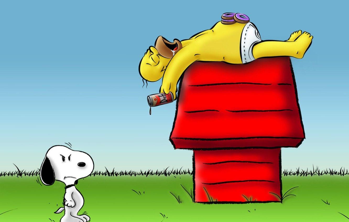 1332x850 Wallpaper The simpsons, Figure, Homer, Beer, Simpsons, Bart, Art