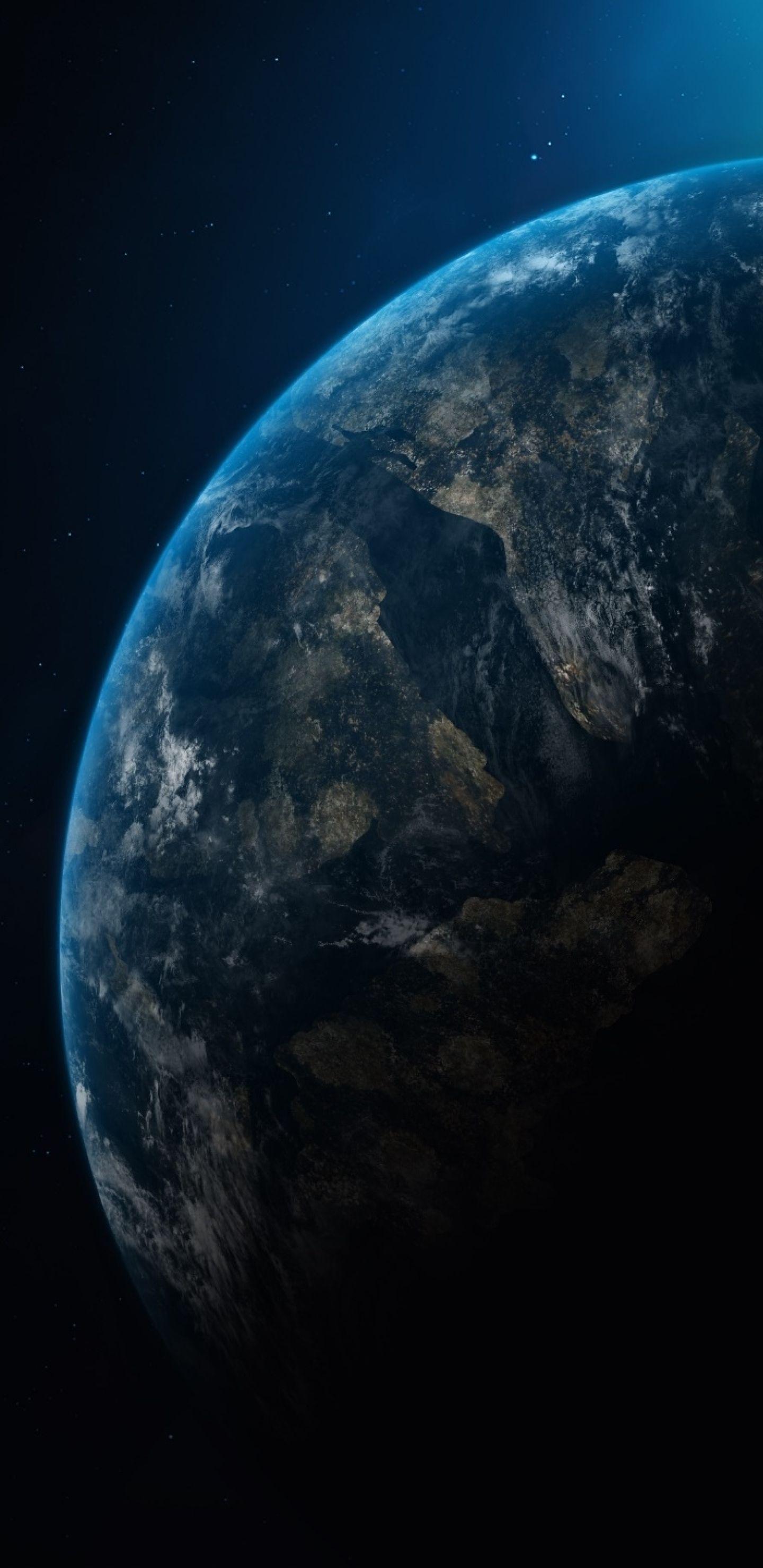 1440x2960 Planet Earth in Dark Universe Samsung Galaxy Note 8