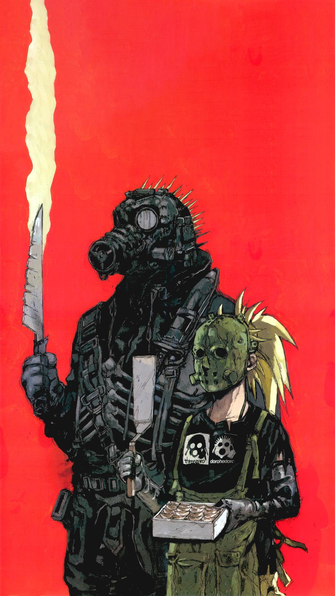 Download A mysterious figure from the anime Dorohedoro with a peculiar  mask covering its face Wallpaper  Wallpaperscom