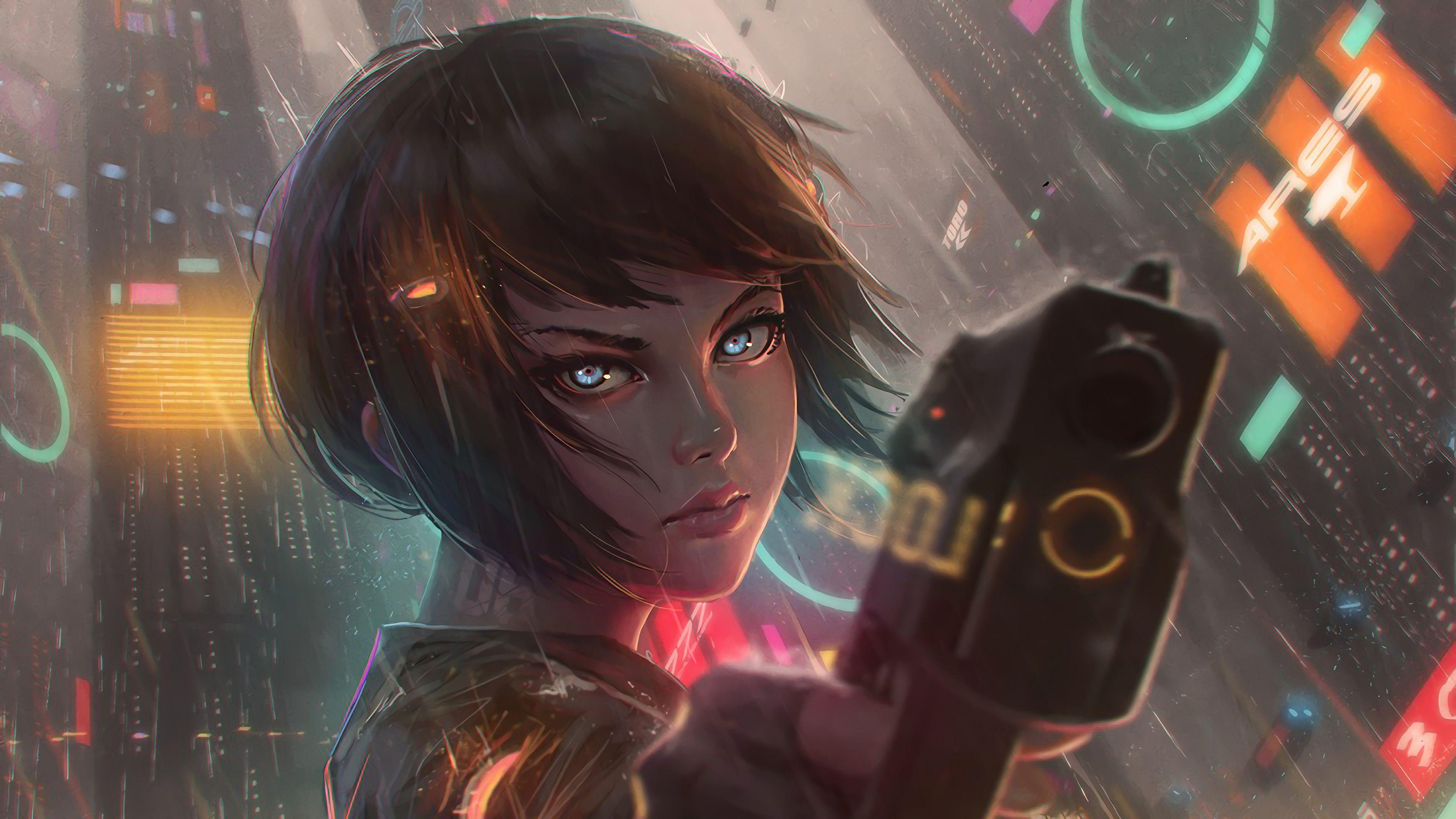 Wallpaper anime girl, cyberpunk, Girls #25417