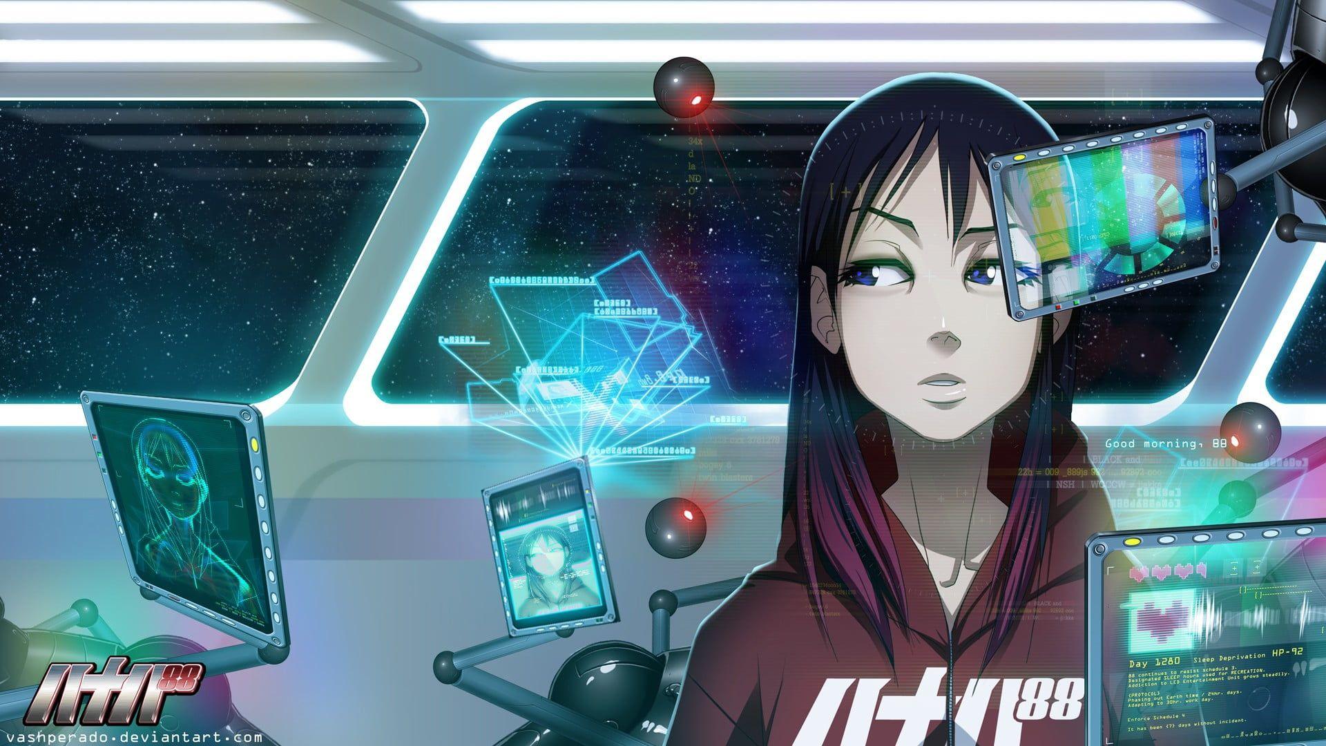 1920x1080 Female anime character digital wallpaper, original characters