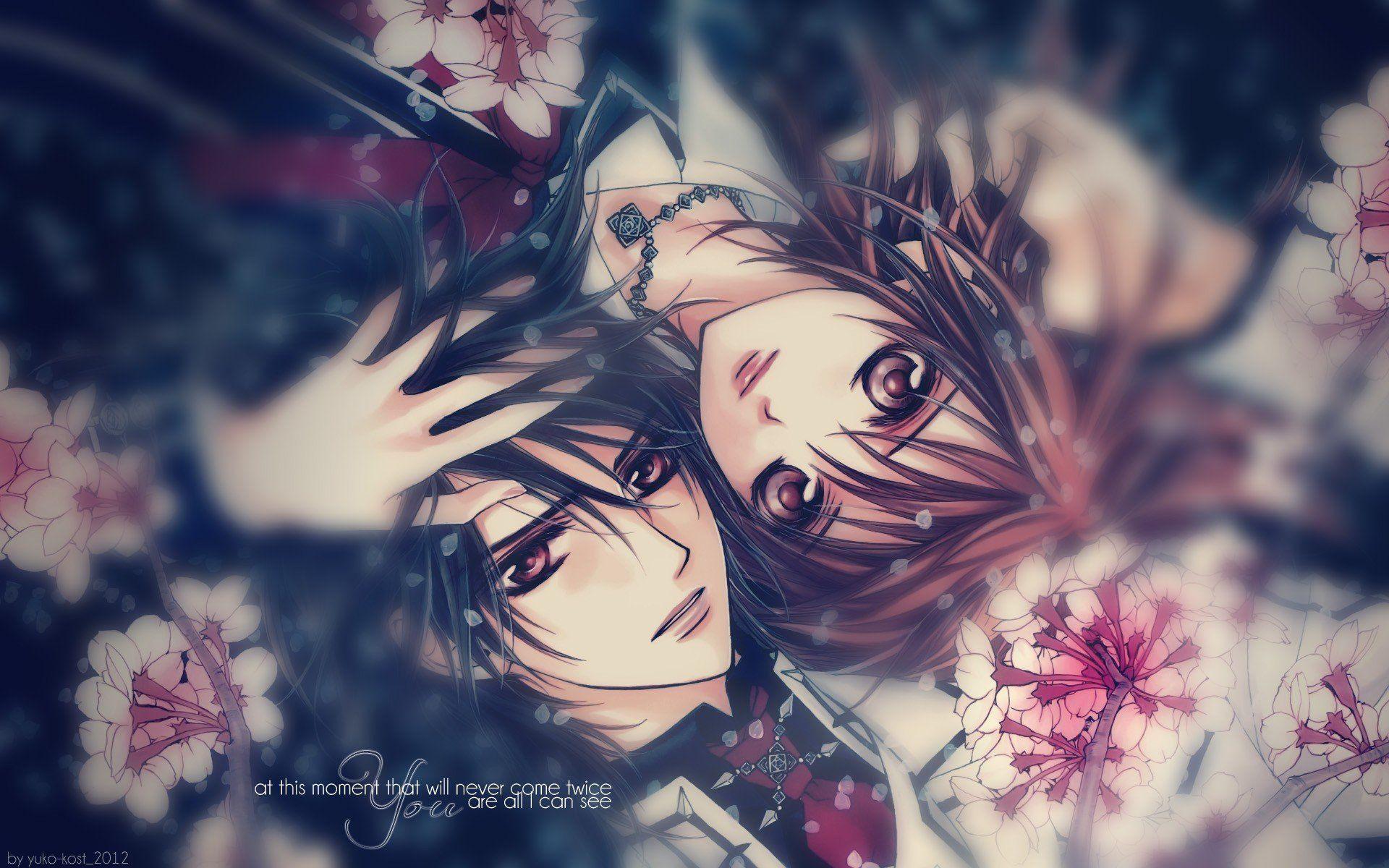 1920x1200 anime, Vampire Knight, Text, Flowers Wallpaper HD / Desktop and Mobile Background