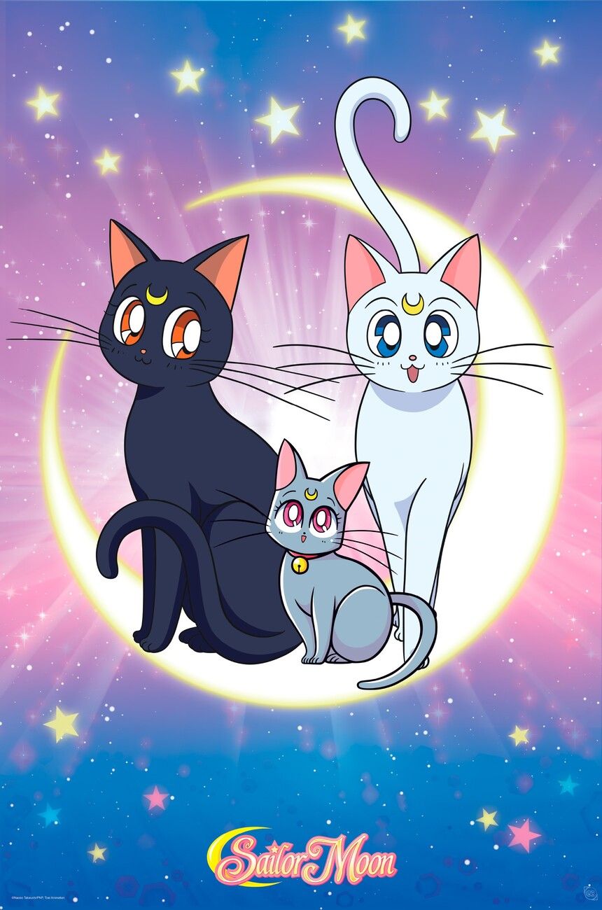 860x1300 Poster Sailor Moon, Artemis & Diana