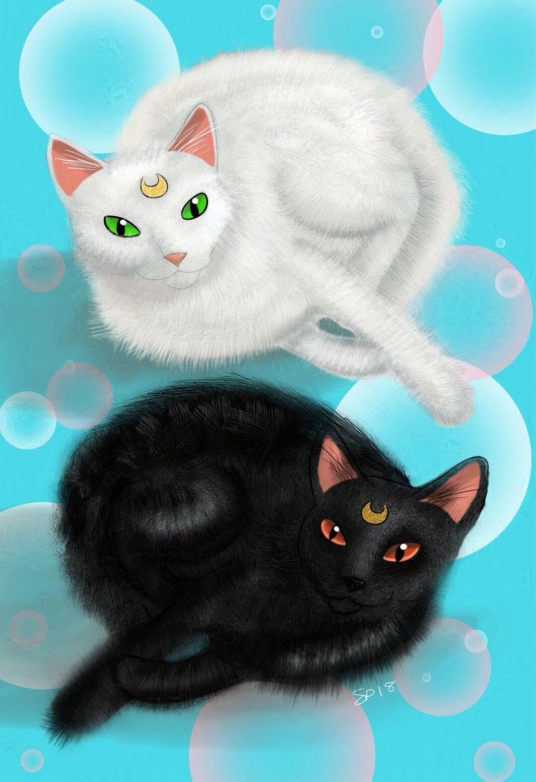 1064x1551 The Works of the Eternal White Moon Moon: Luna and Artemis