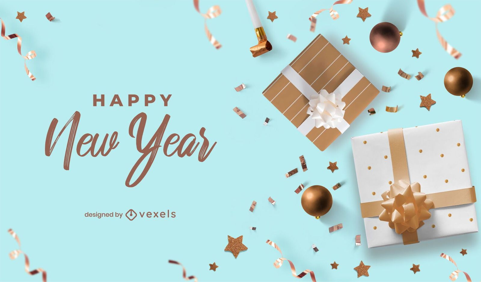1600x941 Happy New Year Party Background Design Vector Download